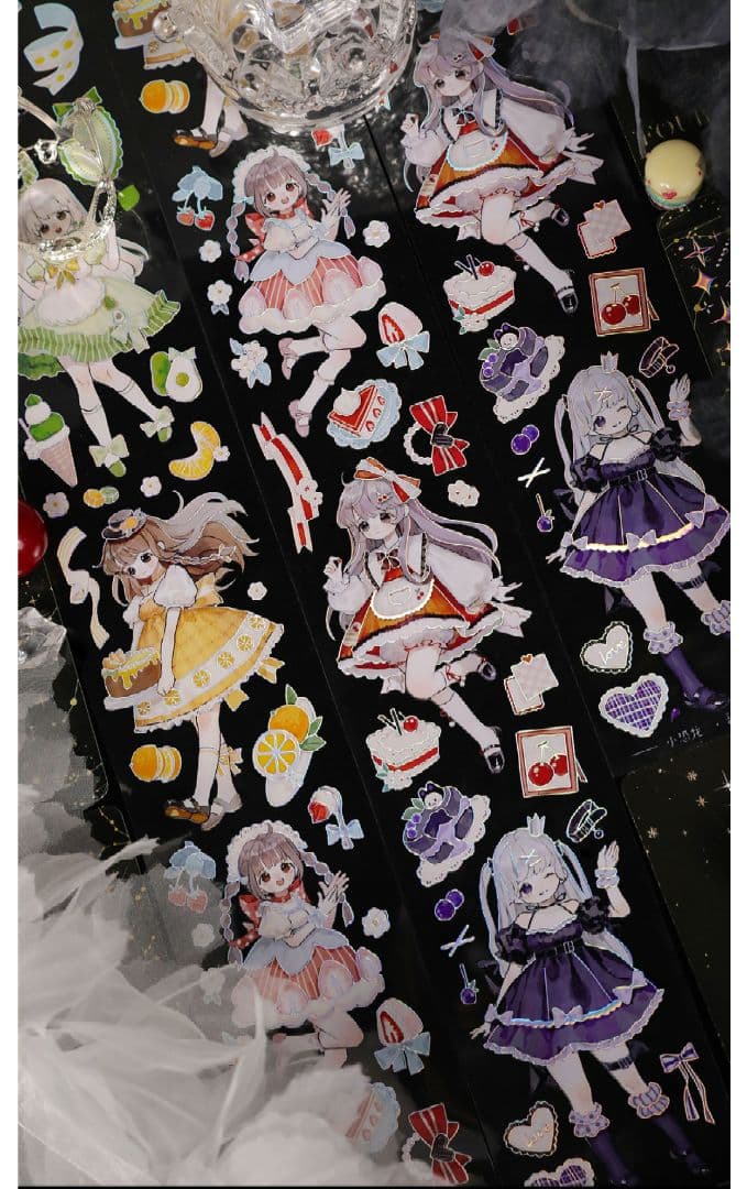 J352＃甜果ㄦ(镭射银)差只小恐龙切り売り海外人物マステ女の子