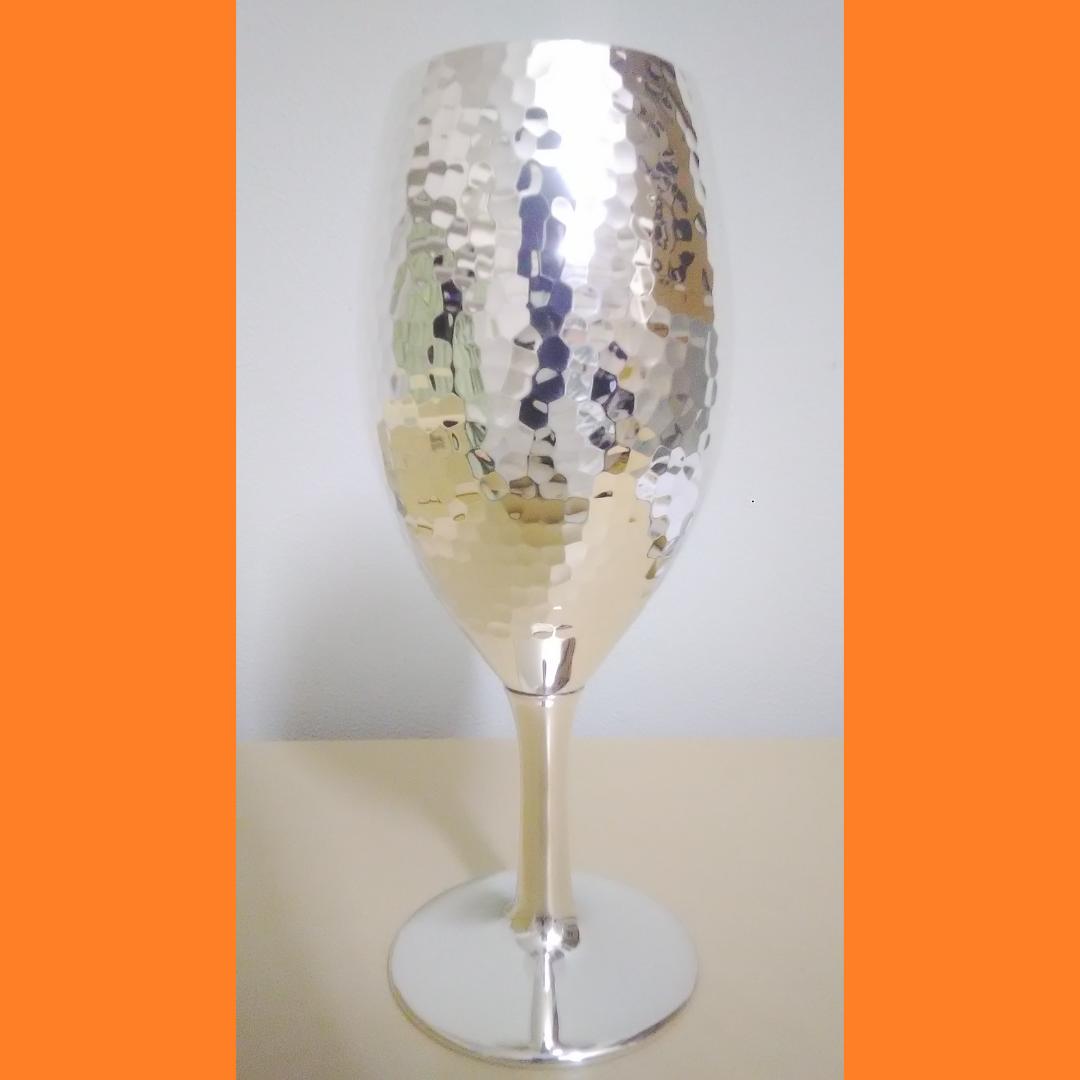 人間国宝 奥山峰石 純銀カップ 銀製 グラス ワイングラス シルバー ゴブレット