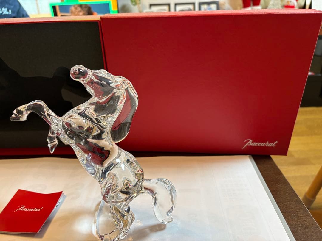 バカラ クリスタルガラス 馬の彫刻