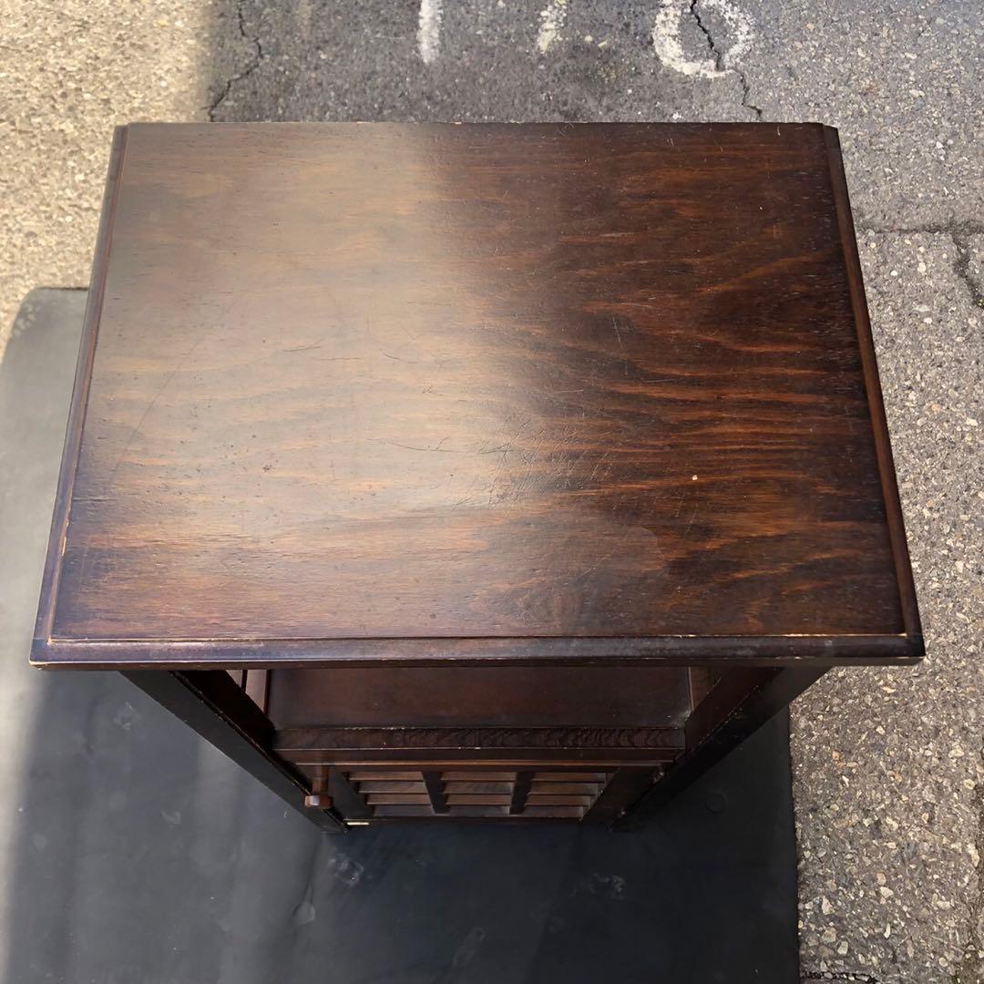 綾野製作所　木製電話台・ファックス台 ダークブラウン