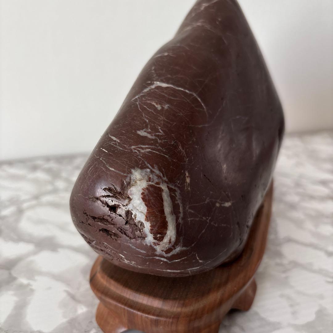 菊花石 木製台座付き 鑑賞石 自然石 天然石 鉱物 置物