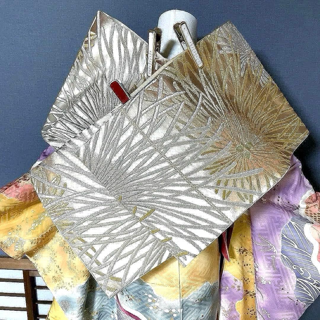 振袖フルセット　高身長　画家岩田専太郎　手描き友禅　成人式振袖　振袖　裄丈72