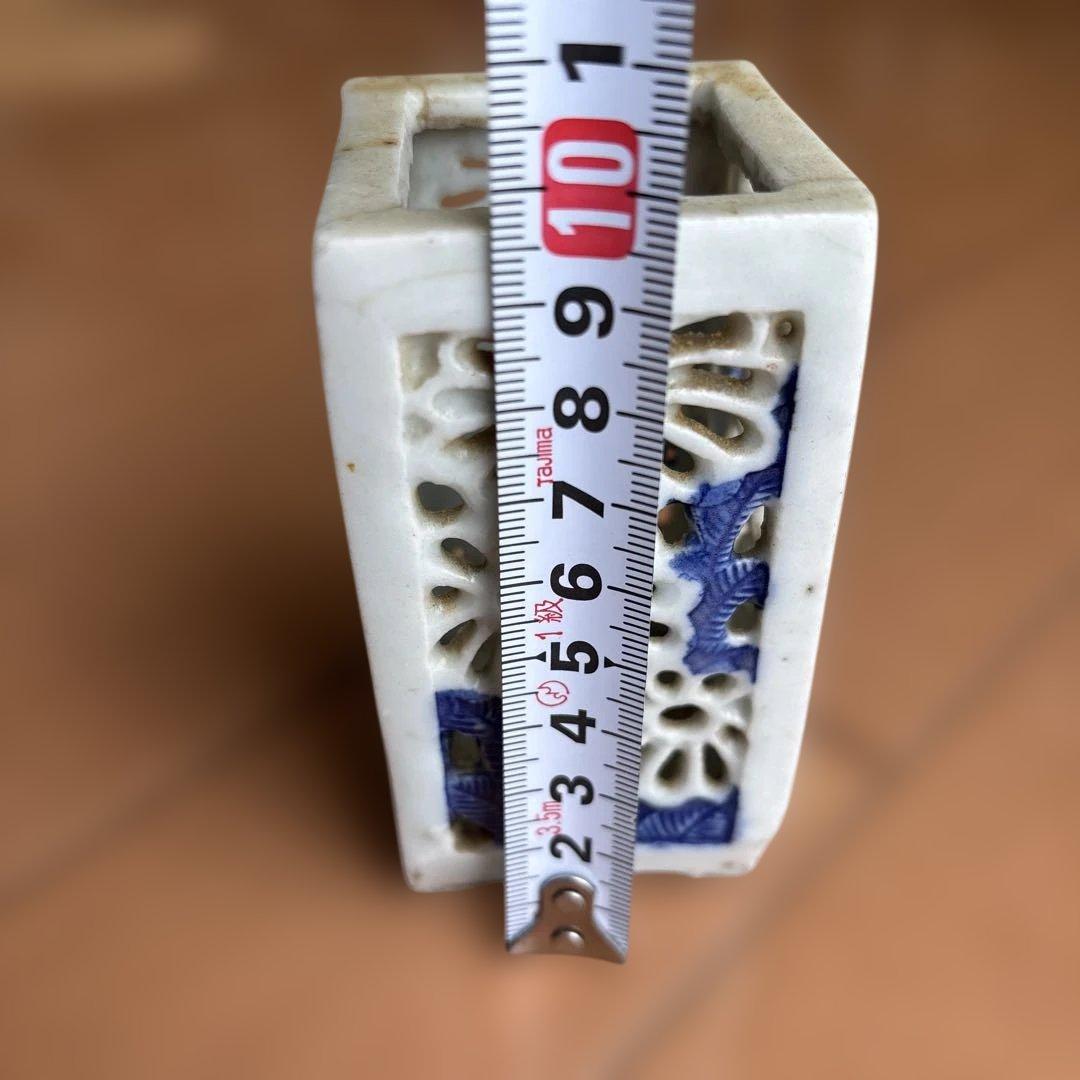 香炉？ 陶器製 瓶 透かし彫り