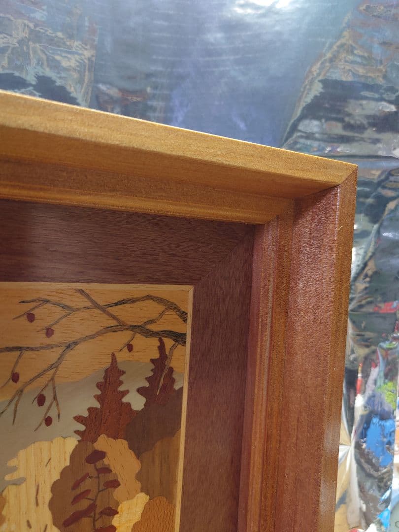 【日本の旅情シリーズ】 「飯豊の秋」 マーケタリー・木目象嵌 No.7