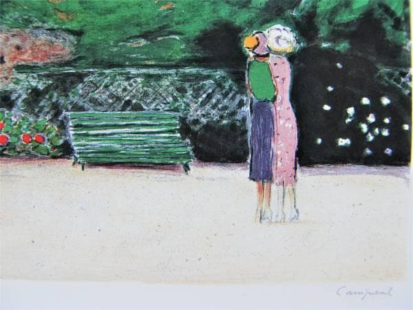 カシニョール、「ないしょ話」、希少な大判額装用画集より、新品高級額装付