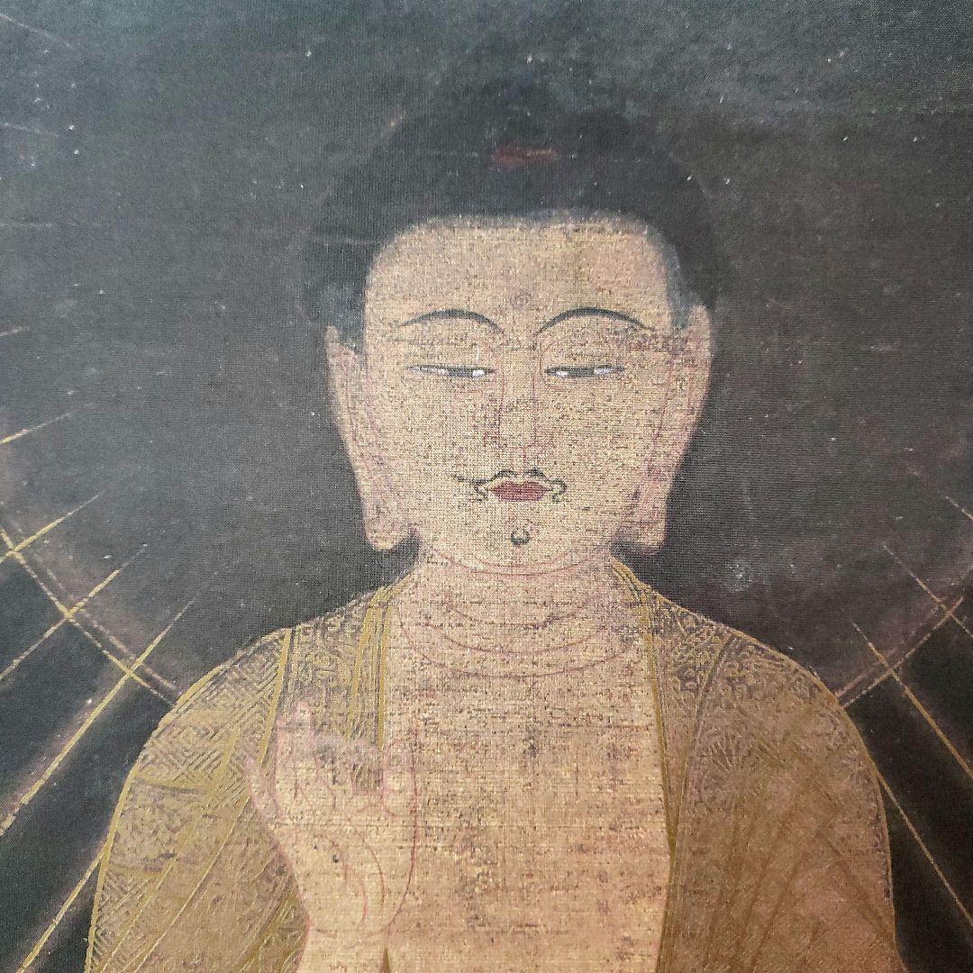 Ｂフライデー掛軸★復刻版 阿弥陀如来 住立空中尊影印★高さ：約166cm