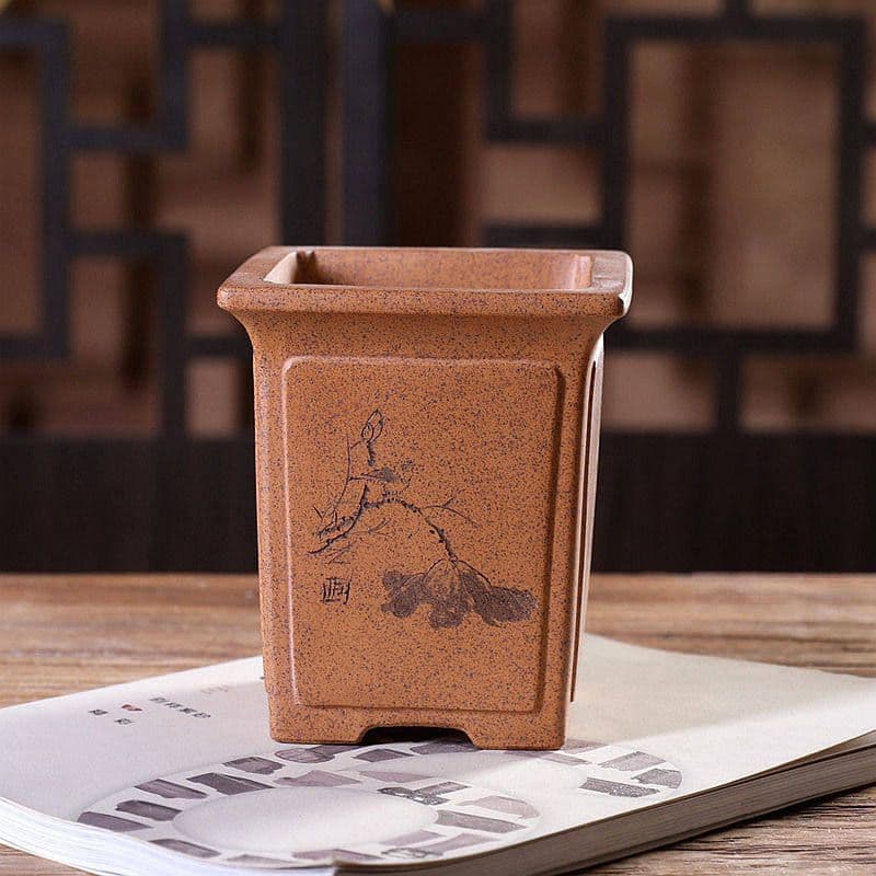 面平口高方鉢 紫砂の鉢 盆栽鉢 植木鉢 小品盆栽鉢 大品盆栽鉢