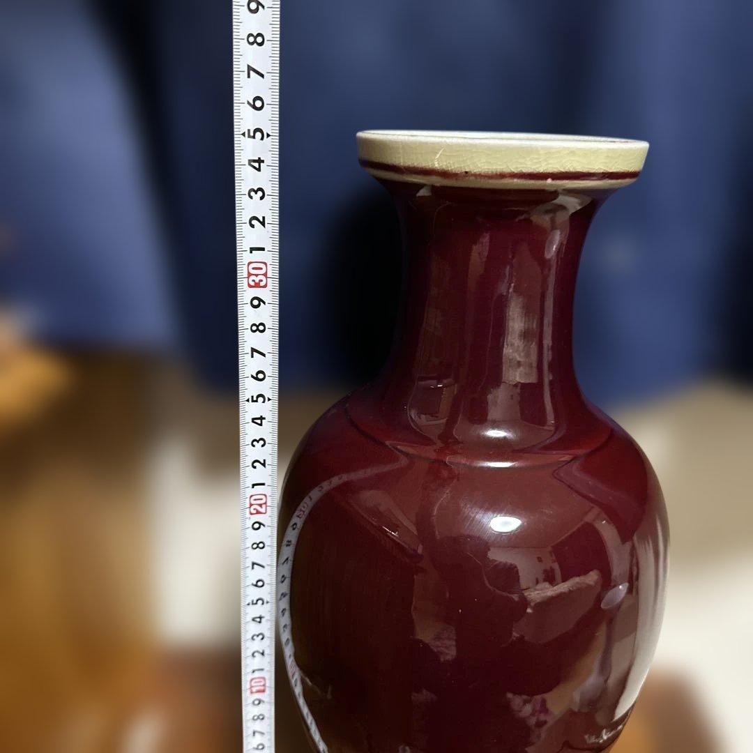 花瓶　中国花瓶　辰砂　中国美術　骨董品　景徳鎮　清時代