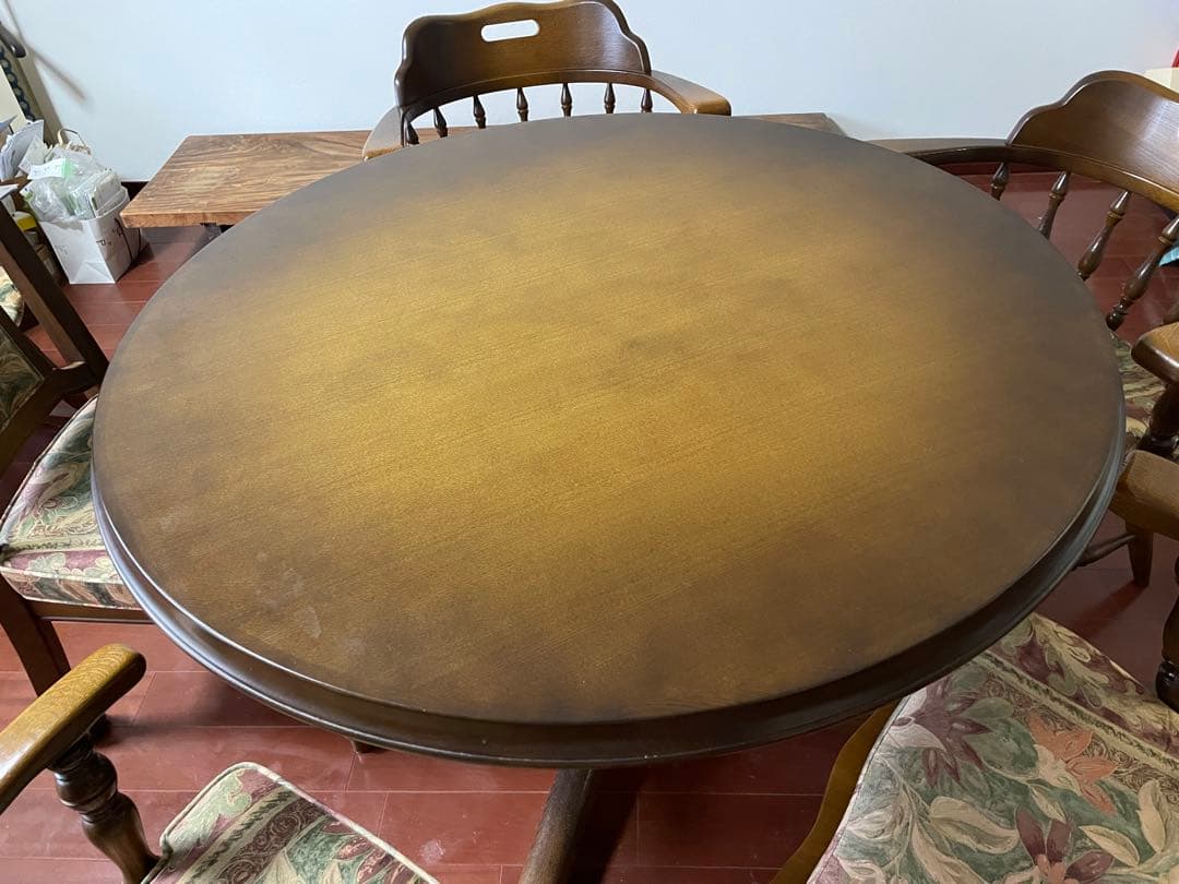 飛騨産業 キツツキ ダイニングテーブル チェアセット 丸テーブルのみ