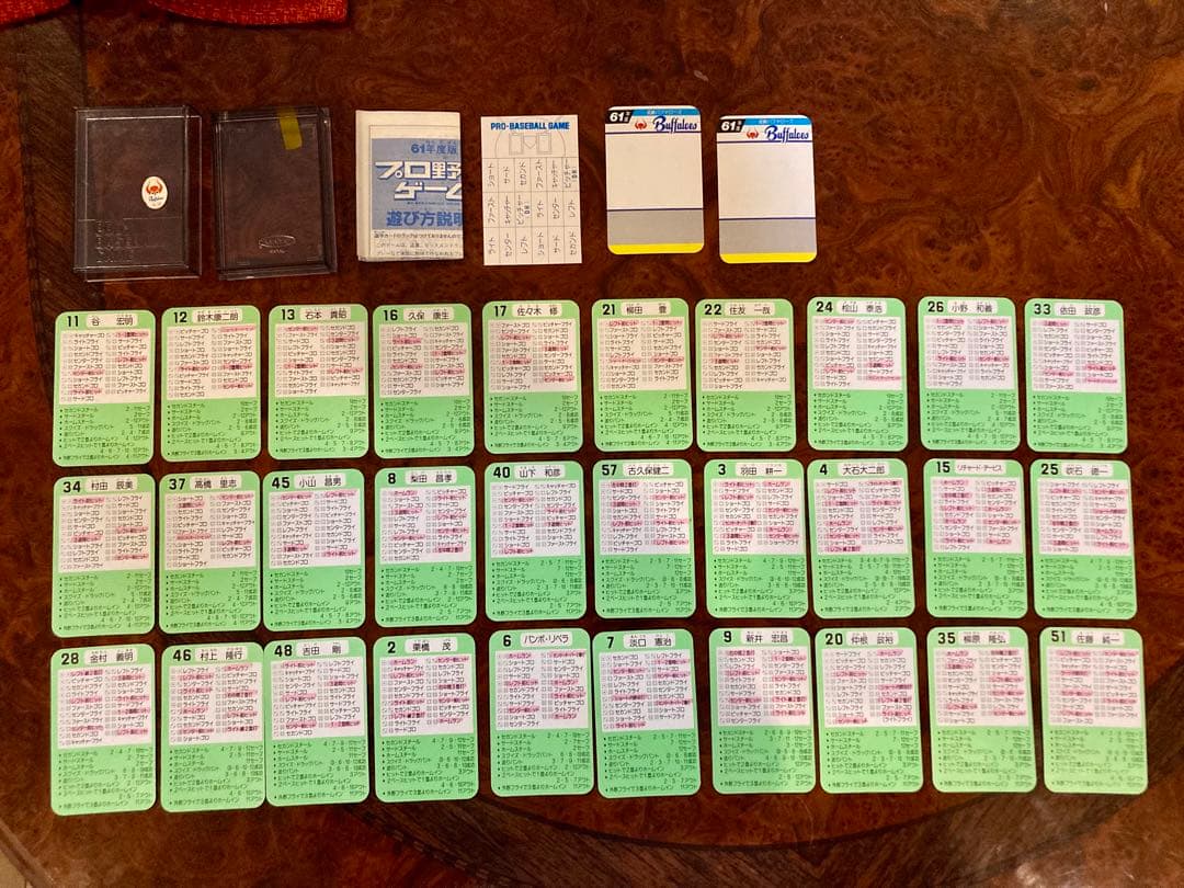 【希少】タカラ　プロ野球カード　バッファローズ　近鉄　昭和61年度　全30枚