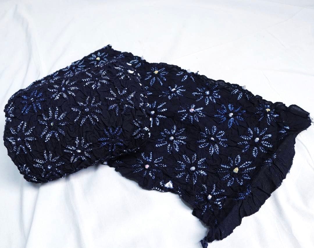 2898★かわいい花柄　絞り　浴衣反物★有松　鳴海★