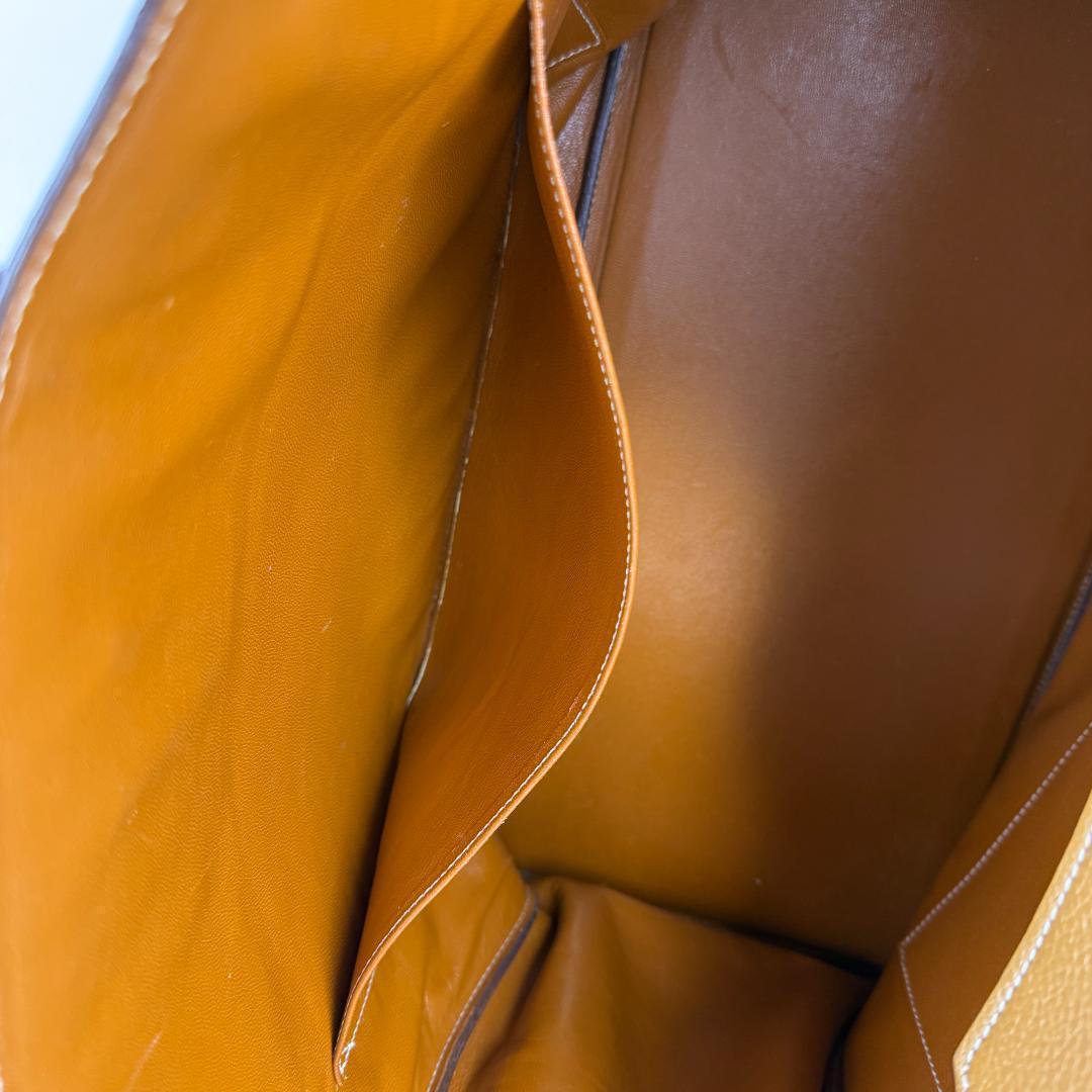 美品 本革 ハンドバッグ キャメル フラップ 嘉手納 鍵 ベルト レザー