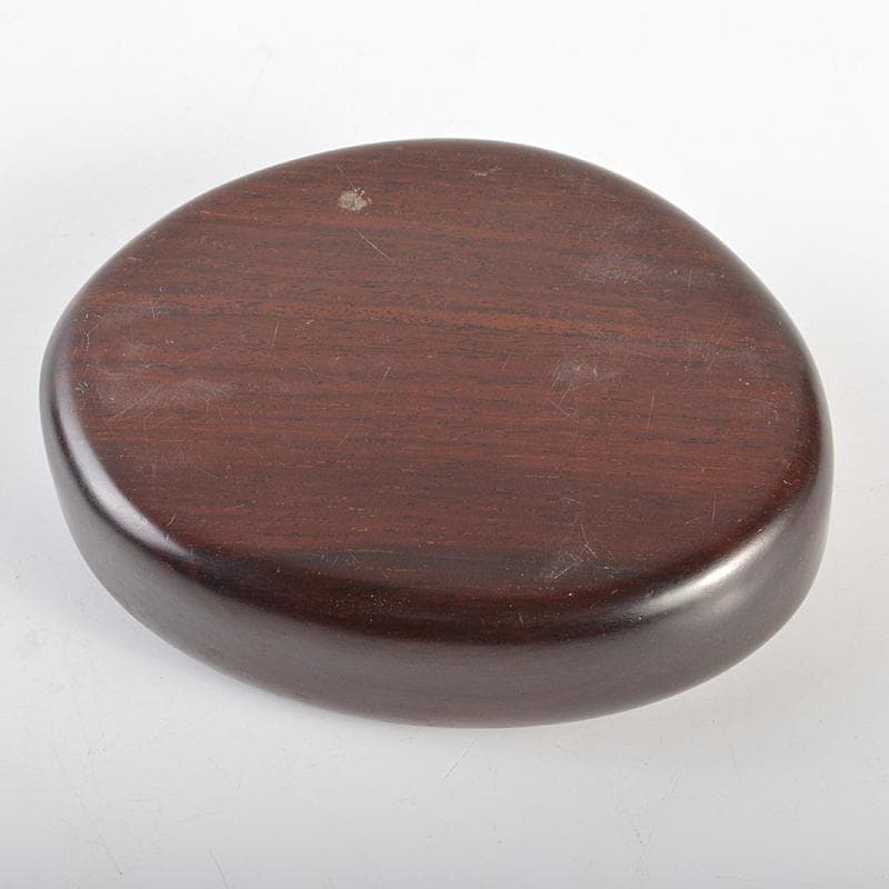 仏教美術　古銅　チベット仏　仏像　置物　唐木台付　M　R7126