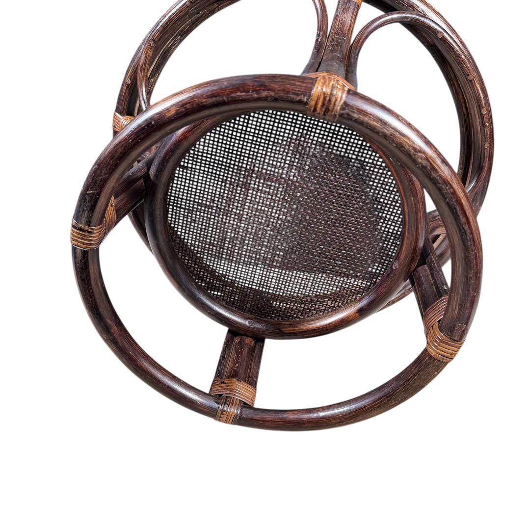 HR779 ラタン　籐　ガラストップテーブル