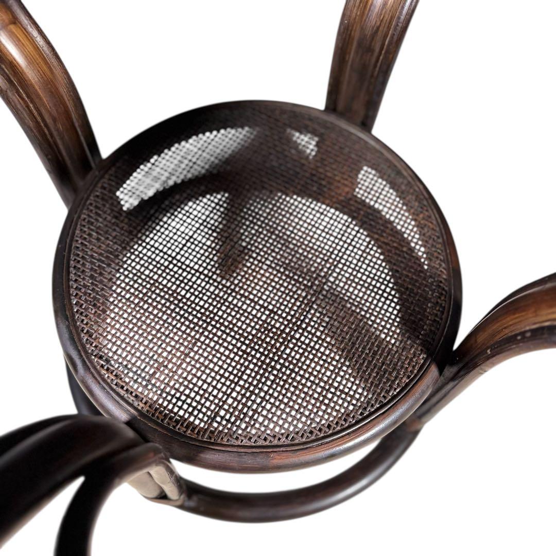 HR779 ラタン　籐　ガラストップテーブル