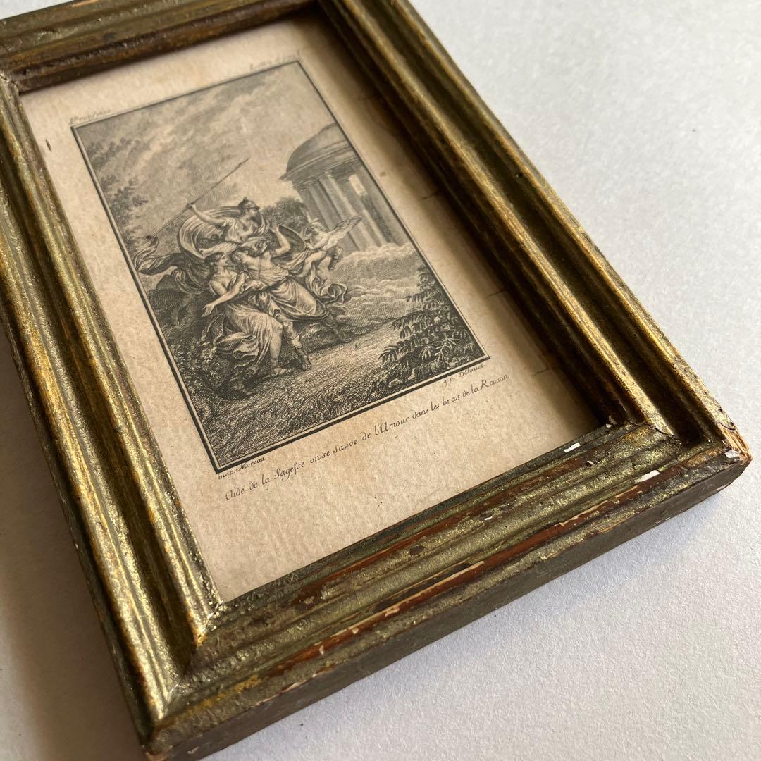 フランス アンティーク 銅版画 額縁 額装 フレーム