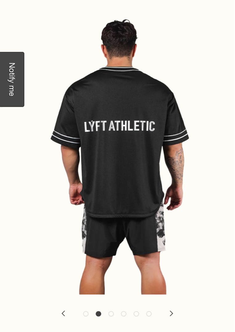 LYFT ATHLETIC メッシュベースボールシャツ ブラック