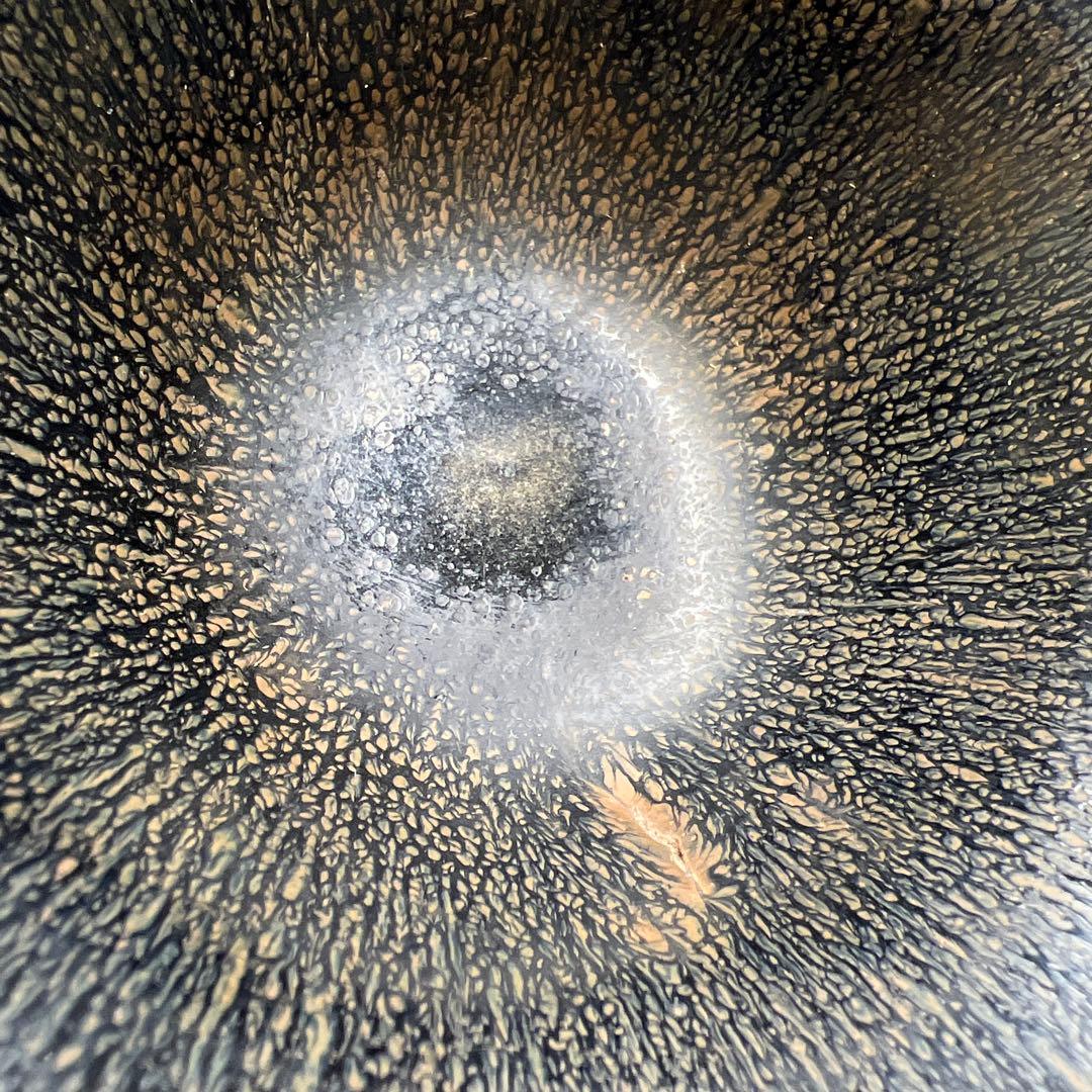 古代中国　天目茶碗　天目台付　高さ約12㎝　東Y8-0106☆2Fタルニ