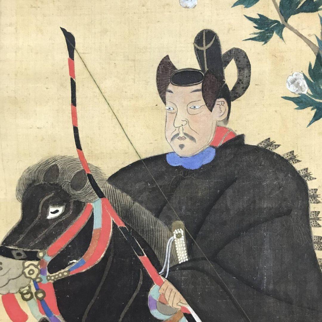 模写/土佐光起/武者絵/双幅/人物図/掛軸☆宝船☆AK-618