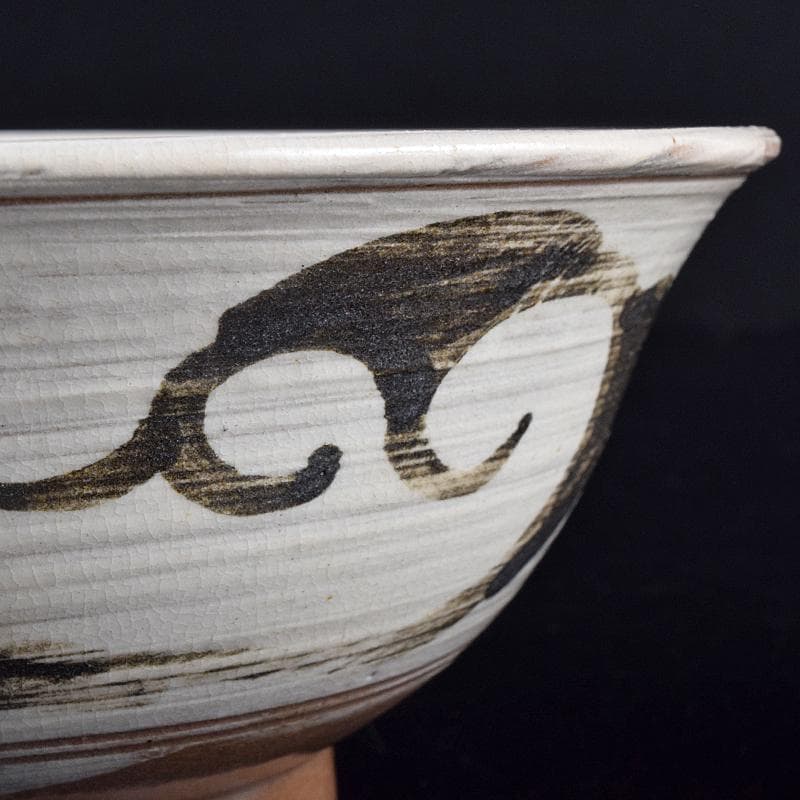 朝鮮美術　李朝　新高麗　鶏竜山三島絵　茶碗　銘緑毛　有馬頼底極め箱　VR8892