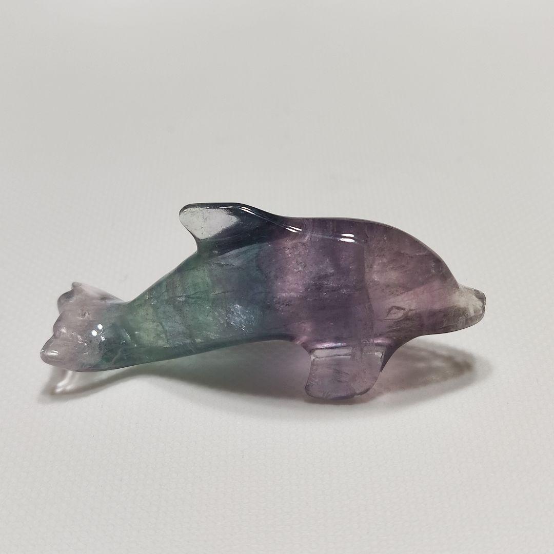 パワーストーン　天然石　レインボーフローライト　イルカ　17g　No.428