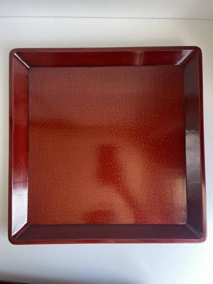 ②後藤塗 木製漆器 四方盆 五客 お盆 正方盆 70