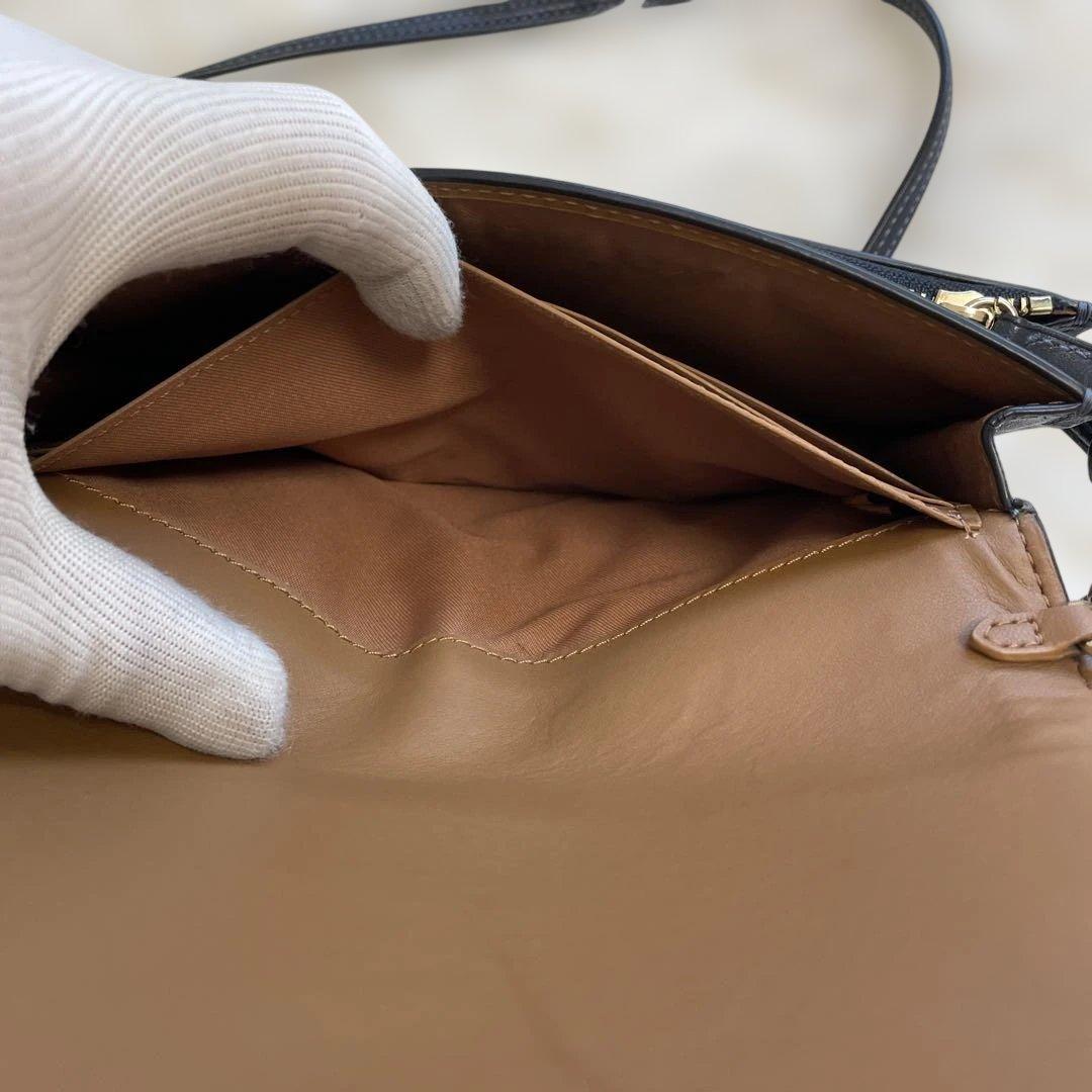 COACH 2way シグネチャ 金ロゴ ネイビー お財布 ショルダーバッグ