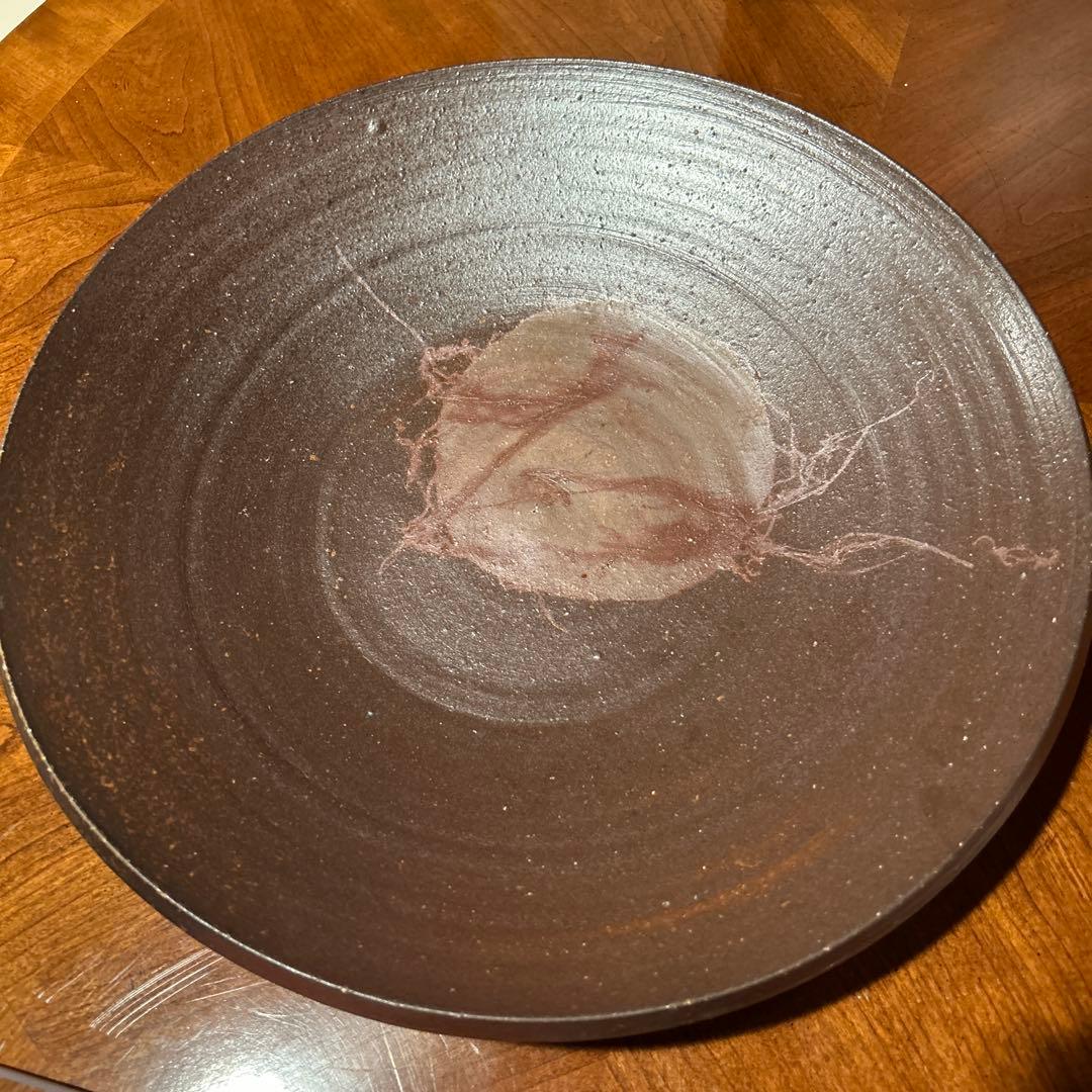 新品③◆備前焼　大皿　飾り皿　丸型
