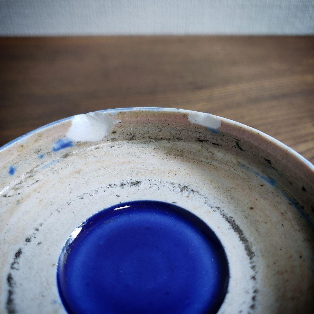 なます皿　瑠璃釉　金魚　水草　金魚藻　金彩　蛇の目　江戸　訳あり