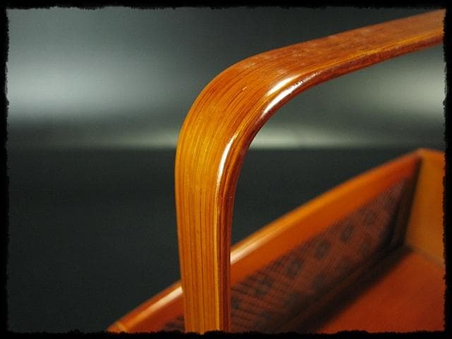 春慶 格子飾 煙草盆 組子 細工 竹 莨盆 茶道具 露地道具 f328