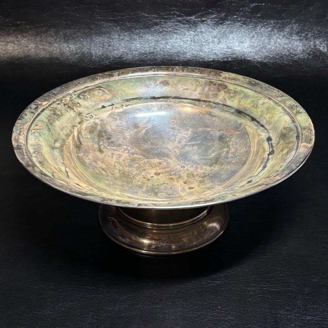 ★金属工芸/銀製！脚付 ボウル！器！箱付！刻印あり！★