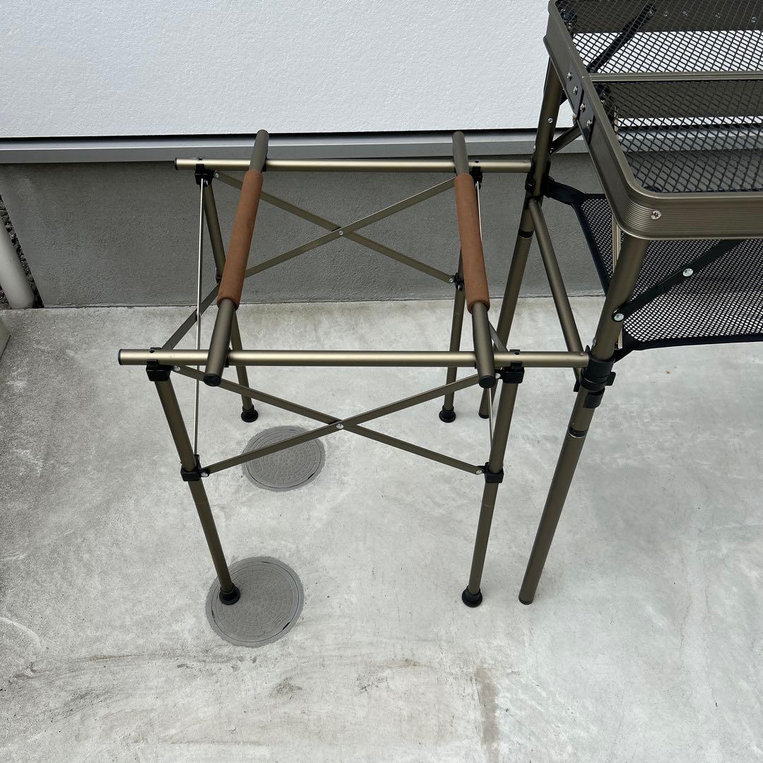 クイックキャンプ　フルメッシュキッチンテーブル ツーバーナー対応