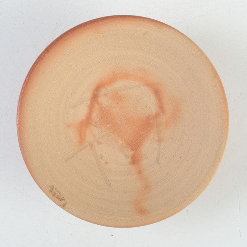 備前焼　人間国宝　藤原雄長男　藤原和作　火襷　盃　共布共箱　N　9444