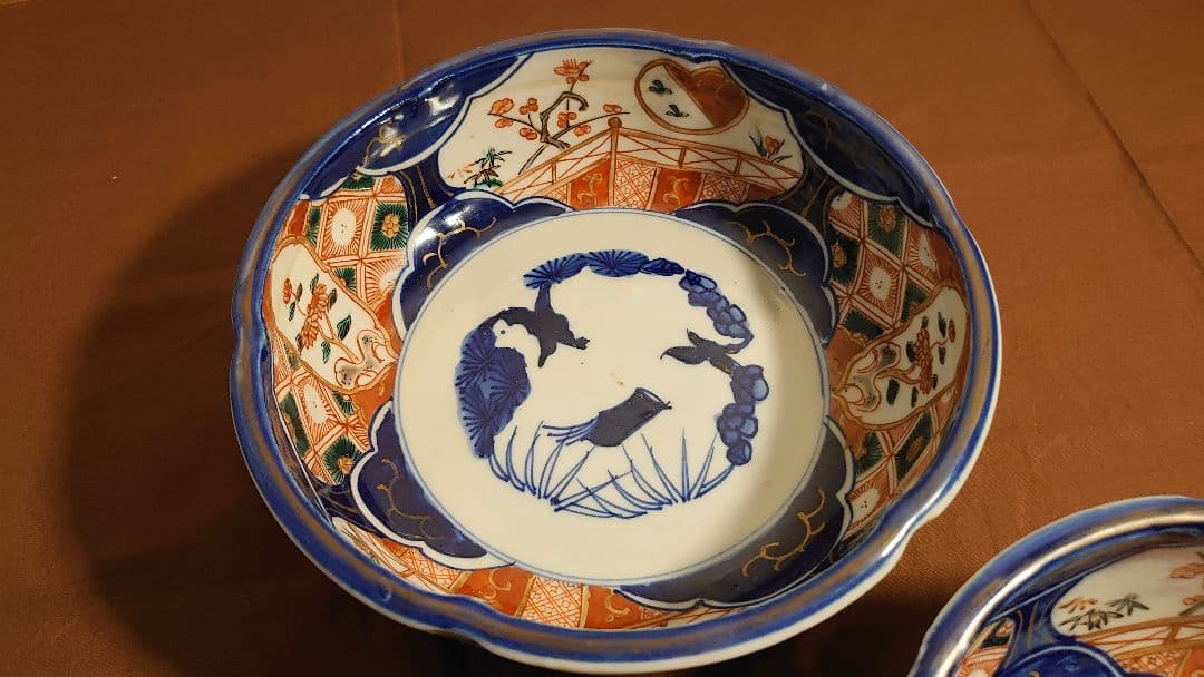 大聖寺伊万里　古伊万里　伊万里　中鉢　蔵出し　３客