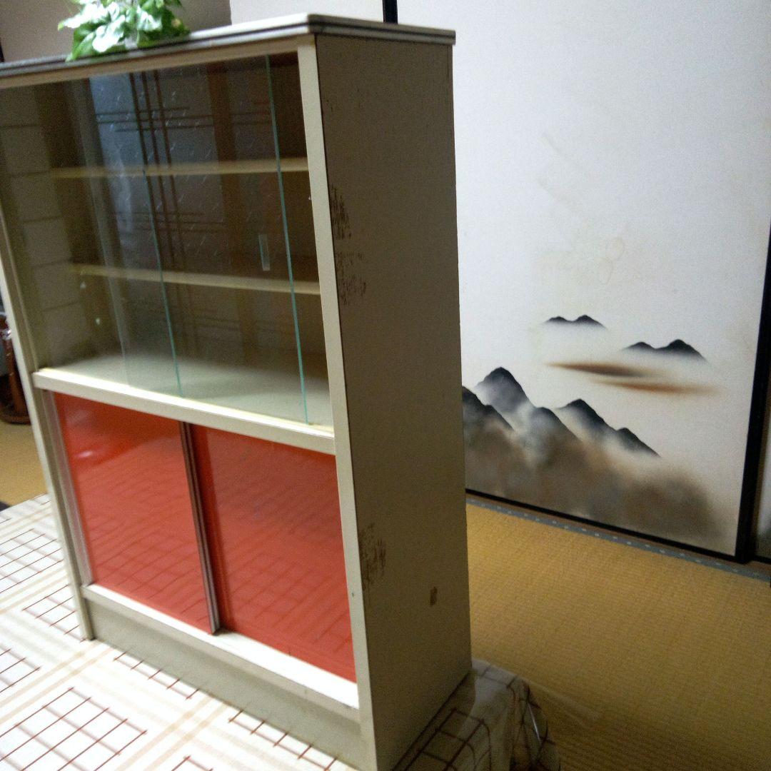 【昭和レトロ】ゴールデンウィークバーゲン　ミニ整理棚　ミニ食器棚　クリーム色