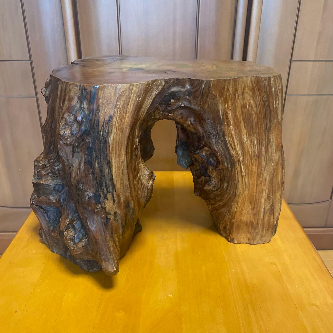 天然木 大型 花台 切り株 台座 飾り台　木工芸品