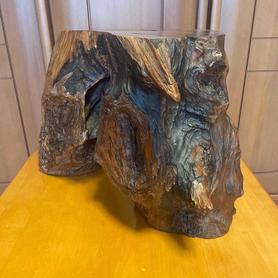 天然木 大型 花台 切り株 台座 飾り台　木工芸品