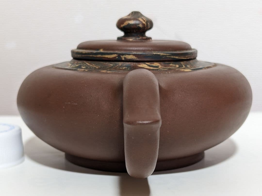 ♦中国 紫泥 茶壺 古玩 宜興窯？タタラ作りアンティーク 骨董品 コレクション