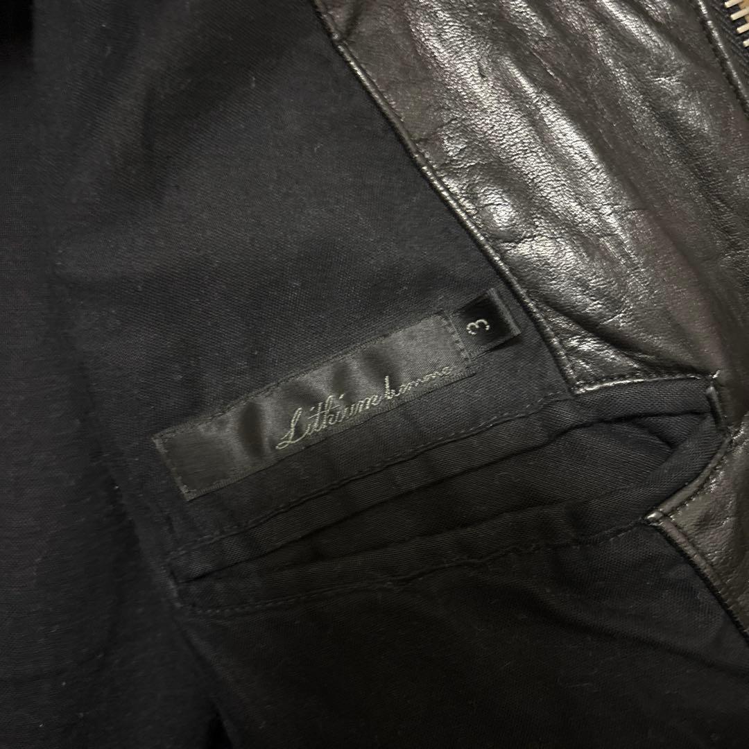 LITHIUM HOMME 黒レザー シングルライダースジャケット