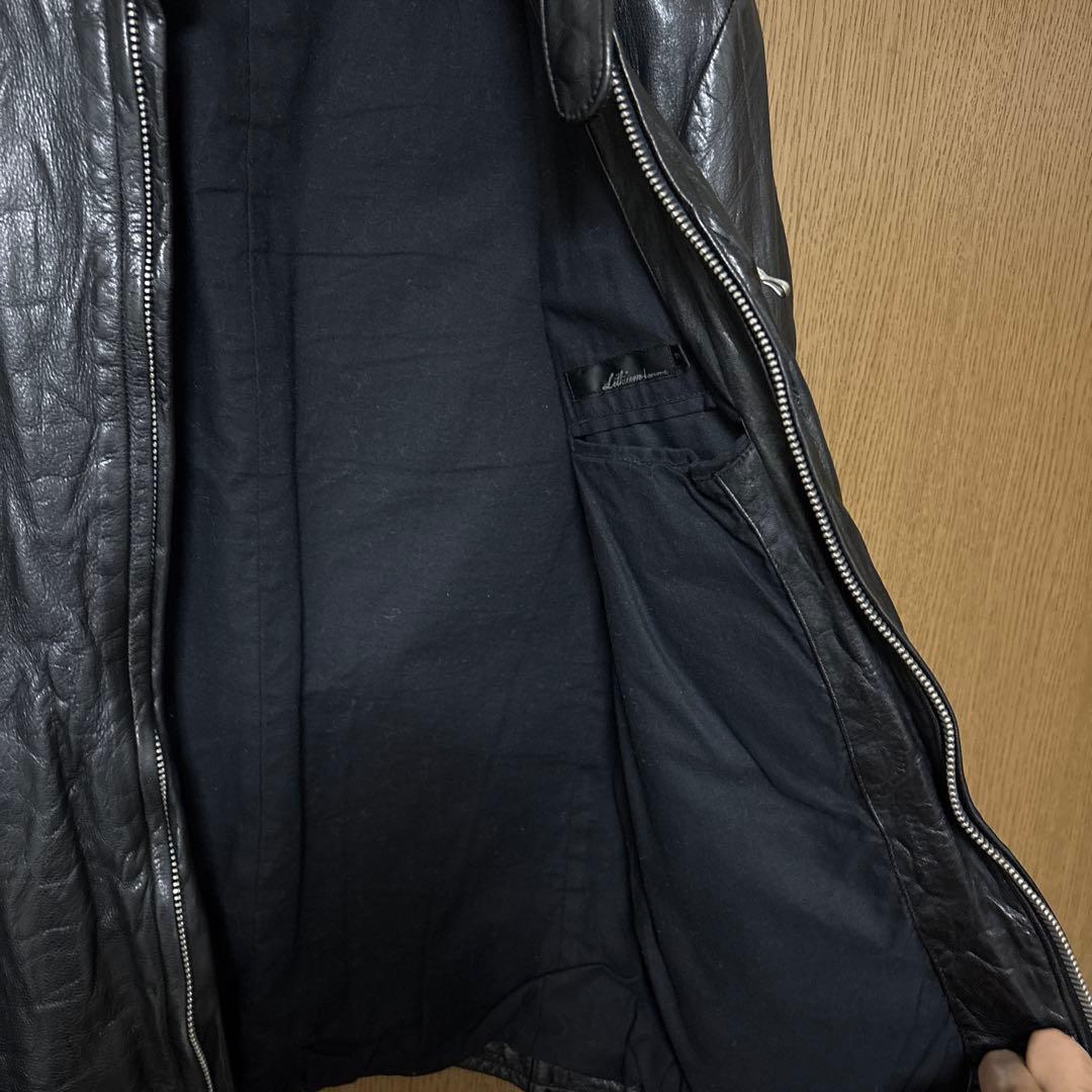 LITHIUM HOMME 黒レザー シングルライダースジャケット