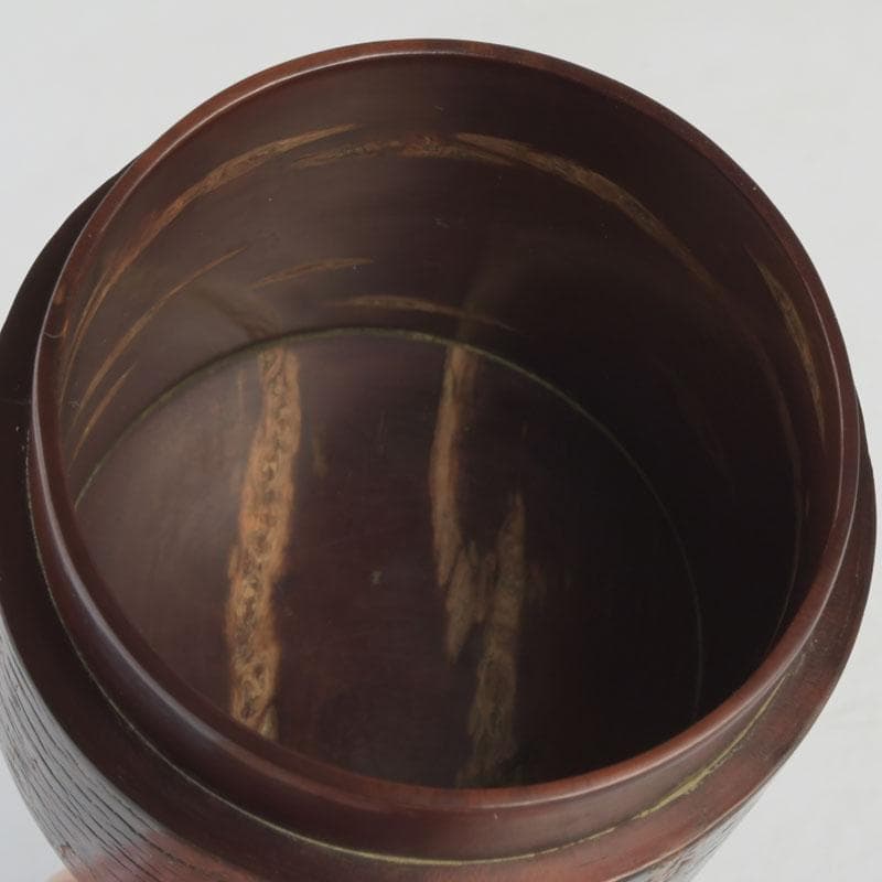 茶道具　伊藤松次作　樺細工　むじ皮　抹茶入　共箱　V　9657