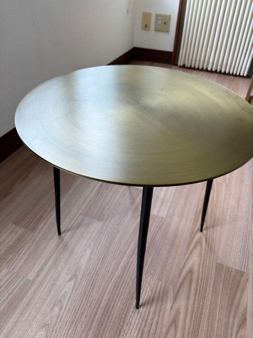 サイドテーブル・ナイトテーブル・ローテーブル KANADEMONO Round Olive Steel Side Table
