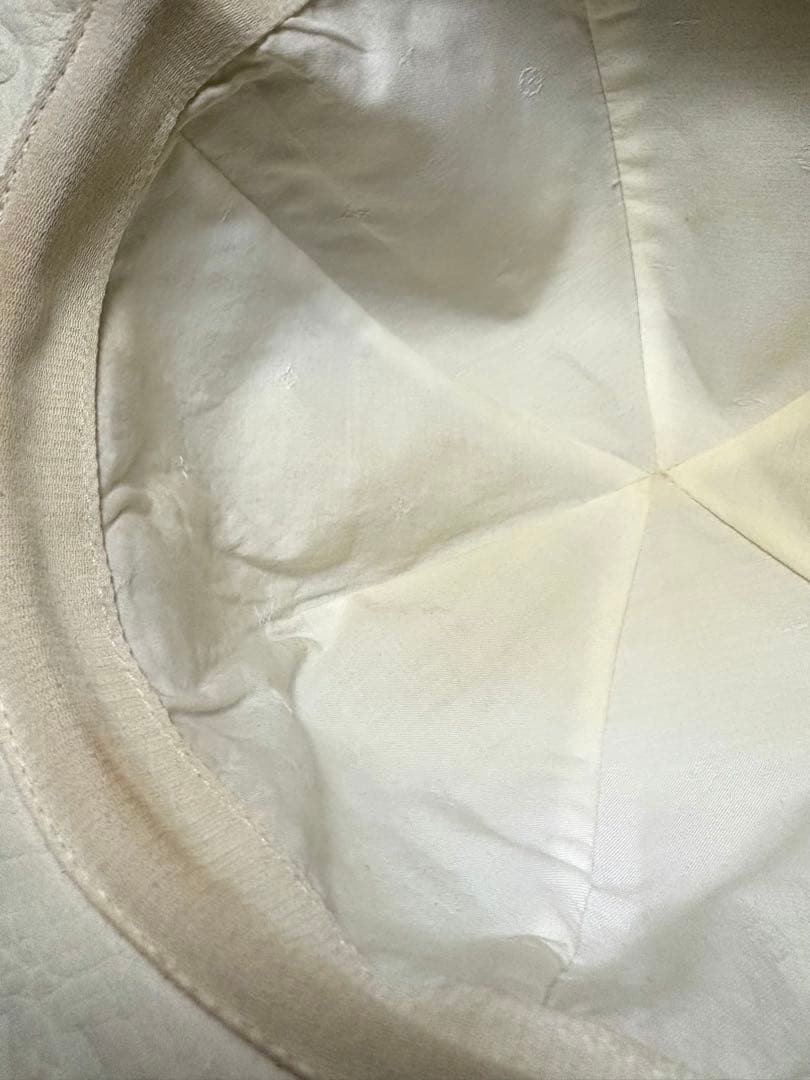 【美品】Louis Vuitton レザー　キャップ　帽子　モノグラム　ホワイト