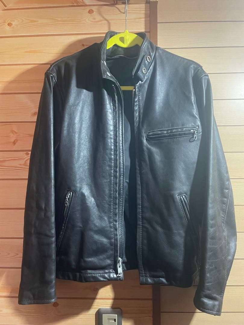 （良品）Schottシングルライダースジャケット