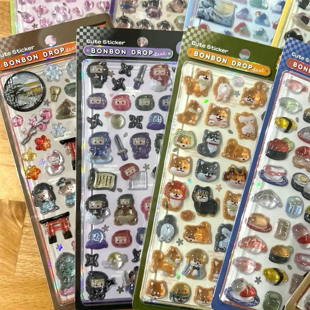 ボンボンドロップシール 10枚セット和柄