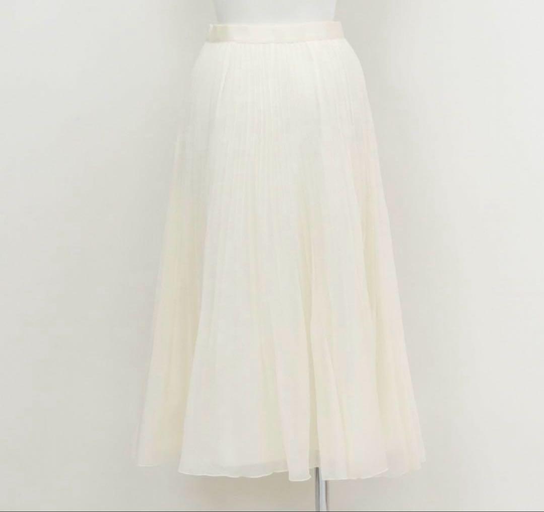 【タグ付き】お値下げ ANAYI スパンオーガンジープリーツスカート 38 白