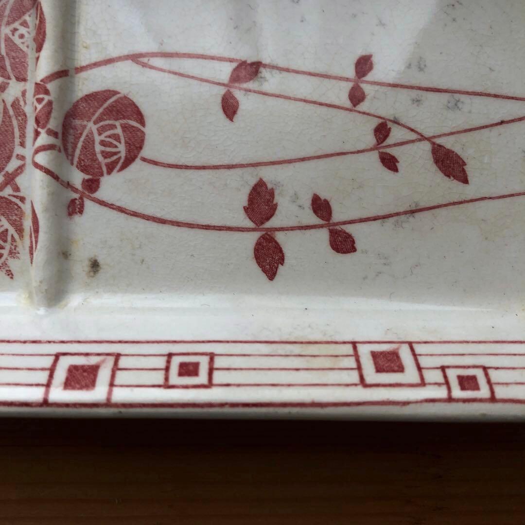 古いソープデイッシュ　クレイユエモントロー　フランス　アンティーク　no.101