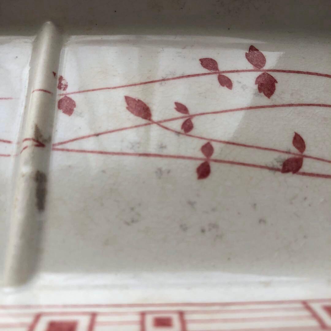 古いソープデイッシュ　クレイユエモントロー　フランス　アンティーク　no.101