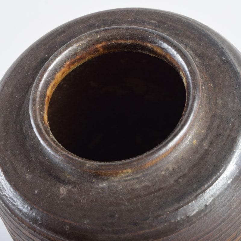 茶道具　渡辺伸治造　名物　円乗坊肩衝写　茶入　仕覆付　共箱　V　8965