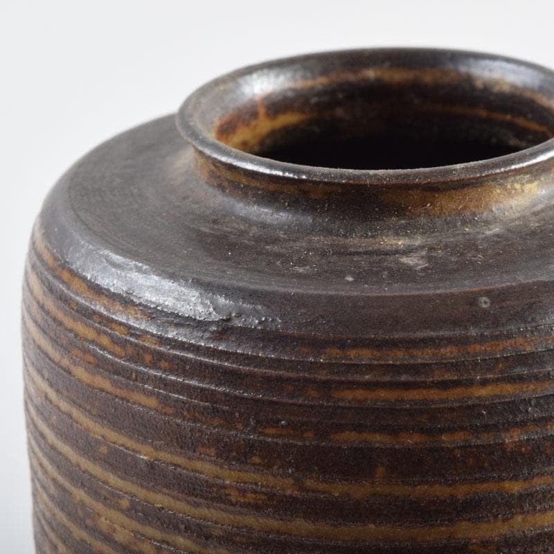 茶道具　渡辺伸治造　名物　円乗坊肩衝写　茶入　仕覆付　共箱　V　8965